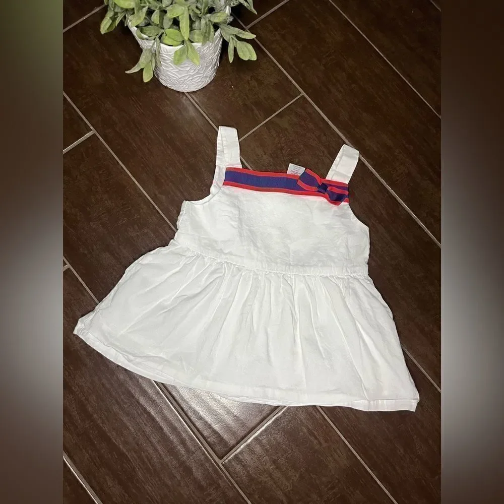 Gymboree white/red/blue tank top short set sz 6